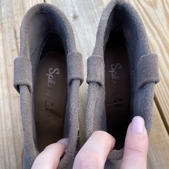 Splendid Lakota Grey Suede Boho Stacked Heel Pull On Ankle Booties - Picture 5 of 11